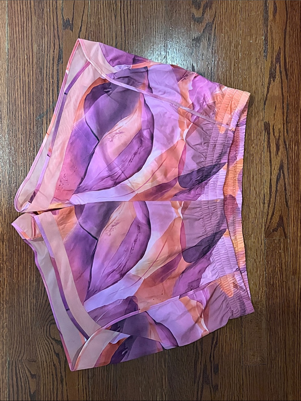 Athleta Pink and Purple Abstract Print Shorts2X